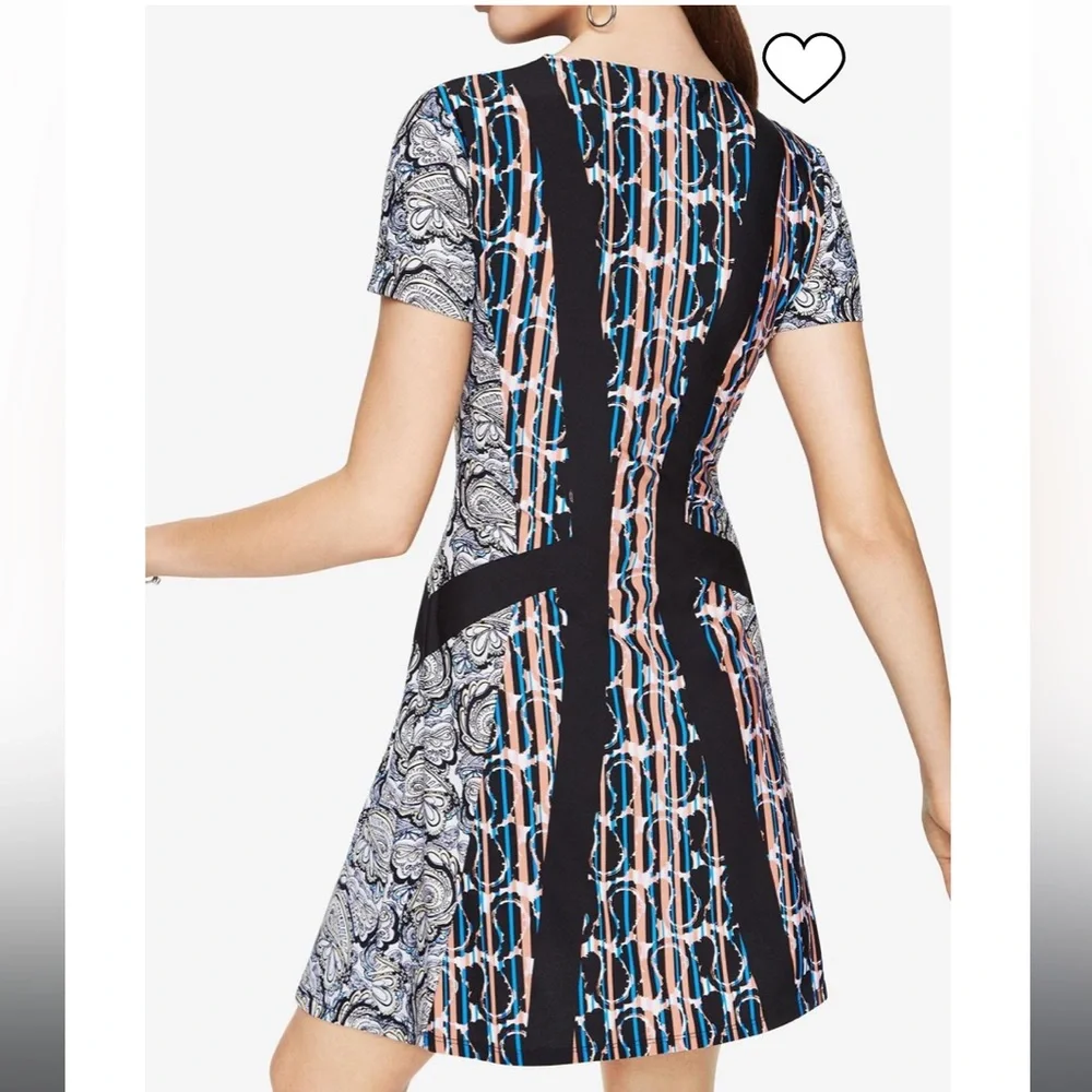 BCBGMaxAzria Ink Paisley Dress size XS (Extra Small) - Picture 2 of 8